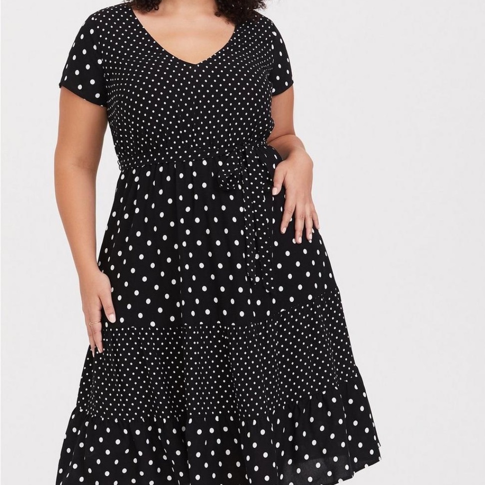MIDI CHALLIS TIERED SKATER DRESS